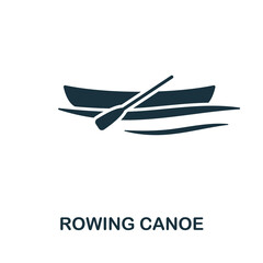 Rowing Canor icon. Monochrome simple line Outdoor Recreation icon for templates, web design and infographics