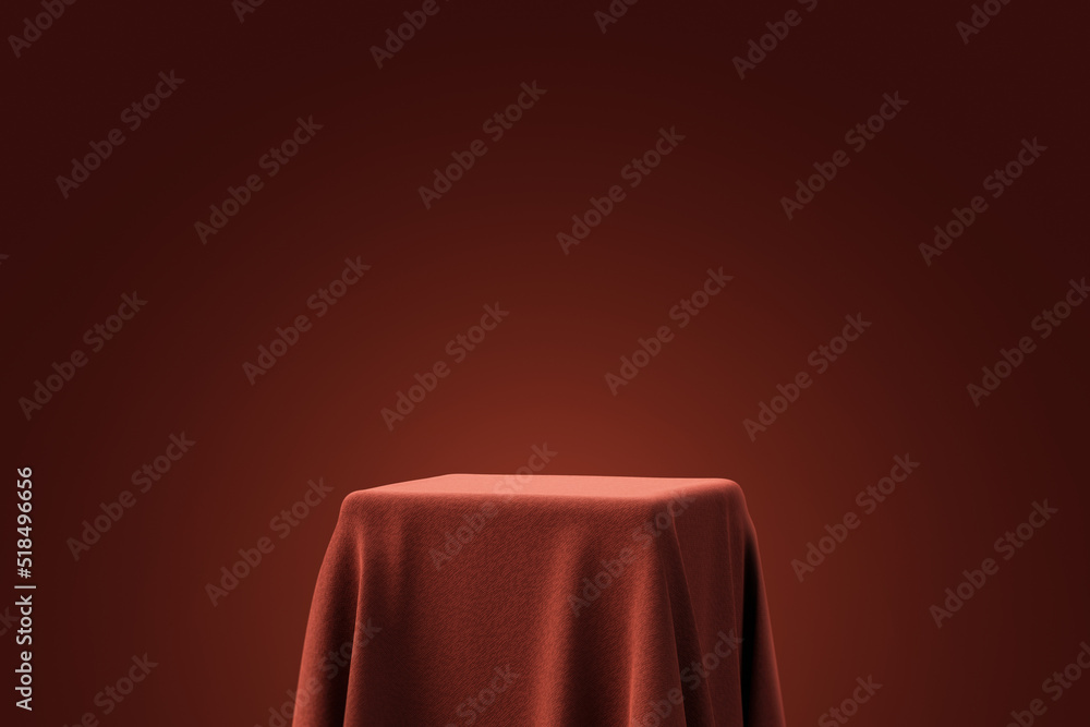 Aufkleber brown fashion cloth podium on luxury cosmetic 3d background with beauty presentation mockup template