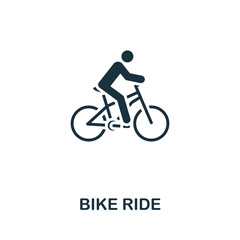 Fototapeta premium Bike Ride icon. Monochrome simple line Outdoor Recreation icon for templates, web design and infographics