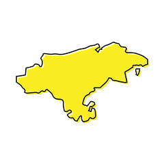 Obraz premium Simple outline map of Cantabria is a region of Spain