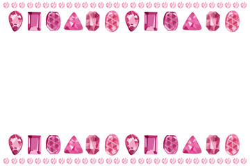 ピンクの宝石　フレーム　ベクター