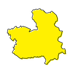 Simple outline map of Castilla-La Mancha is a region of Spain