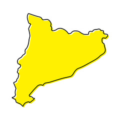 Simple outline map of Catalonia is a region of Spain