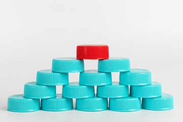 plastic caps isolated on white