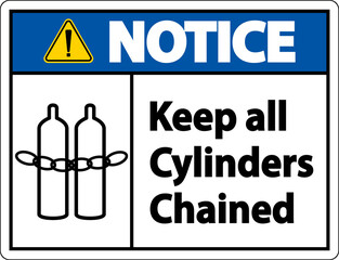 Notice Keep All Cylinders Chained Symbol Sign On White Background