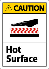 Caution Hot Surface Symbol Sign On White Background