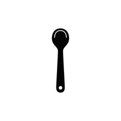 Cooking spoons and spatula icon in black flat glyph, filled style isolated on white background