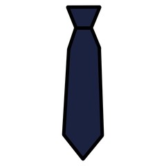 Cartoon black tie on white background 