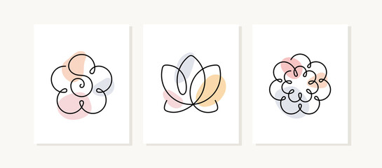Flowers one line posters.