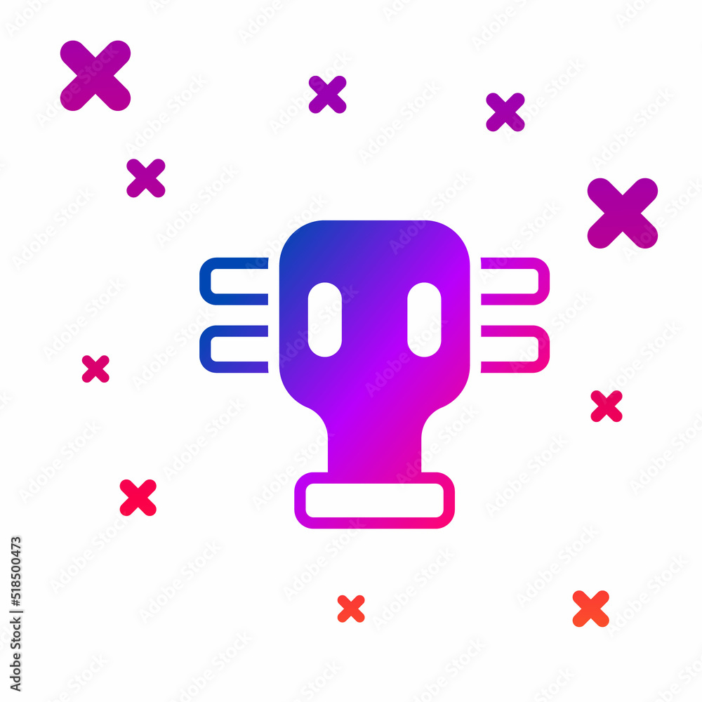 Poster color gas mask icon isolated on white background. respirator sign. gradient random dynamic shapes. v