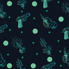 Sea Blue Collection Mystical Celestial Simple Minimalism Sea Blue Object Symbol Space Elements Vintage Illustration Dark.