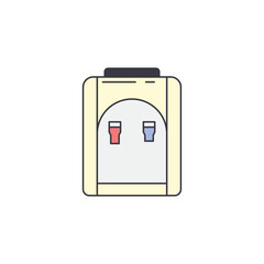 Water dispenser icon in color, isolated on white background 