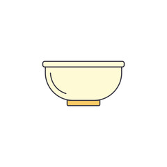 Bowl icon in color, isolated on white background 