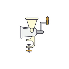 Food mincer, meat chopper, meat grinder icon in color, isolated on white background 