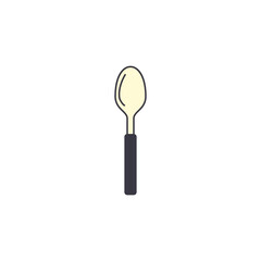  spoon icon in color, isolated on white background 