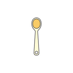 Cooking spoons and spatula icon in color, isolated on white background 