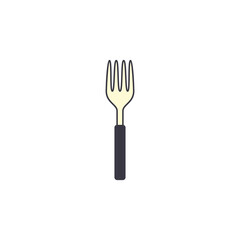 Fork platter icon in color, isolated on white background 