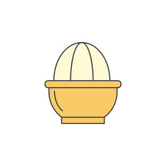 Citrus press, lemon squeezer, manual juicer icon in color, isolated on white background 