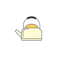 kettle icon in color, isolated on white background 