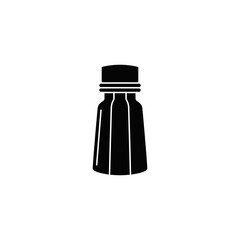 Pepper mill, pepper shakers, salt shakers icon in black flat glyph, filled style isolated on white background