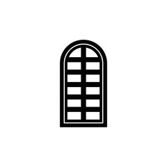 home window icon in black flat glyph, filled style isolated on white background