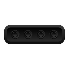 Fototapeta premium black buttons isolated on white background. control and adjustment device concept