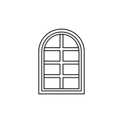 home window icon in line style icon, isolated on white background