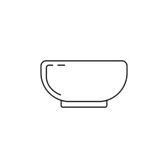 Naklejka premium Bowl icon in line style icon, isolated on white background