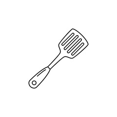 kitchen turner, turning spatula icon in line style icon, isolated on white background