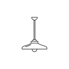 Ceiling lamp, ceiling light, pendant lamp icon in line style icon, isolated on white background