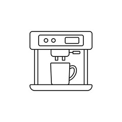 Coffee brewer icon in line style icon, isolated on white background