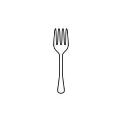 Fork platter icon in line style icon, isolated on white background