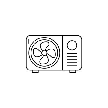 Ac outdoor unit icon in line style icon, isolated on white background