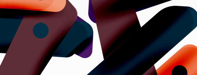 Tech minimal geometric wallpaper. Creative abstract background. Ribbon style stripes vector illustration for wallpaper banner background or landing page