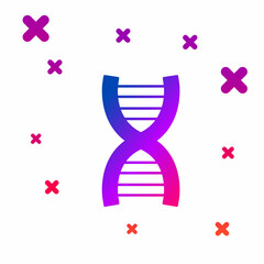 Fototapeta premium Color DNA symbol icon isolated on white background. Gradient random dynamic shapes. Vector