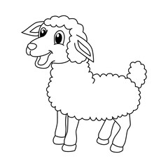 Cute sheep cartoon illustration vector.