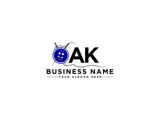 Letter AK ka Logo Icon, Unique Ak Tailor Logo Design For Your Clothes Business - obrazy, fototapety, plakaty