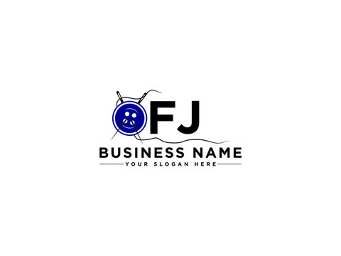 FJ f&j Logo Letter Vector, Letter Fj Logo Icon Design For Your fabric or tailor shop