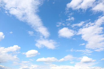 Picturesque view of blue sky with fluffy clouds