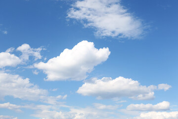 Picturesque view of blue sky with fluffy clouds