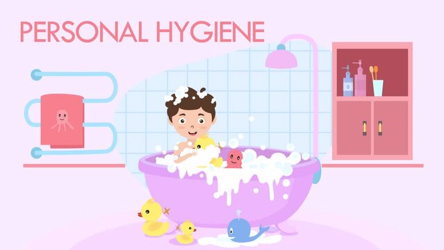 personal hygiene, health, clean, children in the bathtub