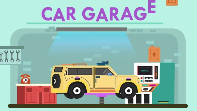 car garage, vehicle, maintenance, vehicle in the garage in maintenance