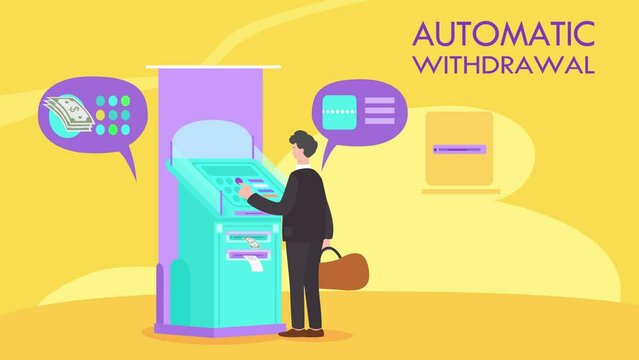 automatic withdrawal, atm machine, finance, person standing infront of an atm machine