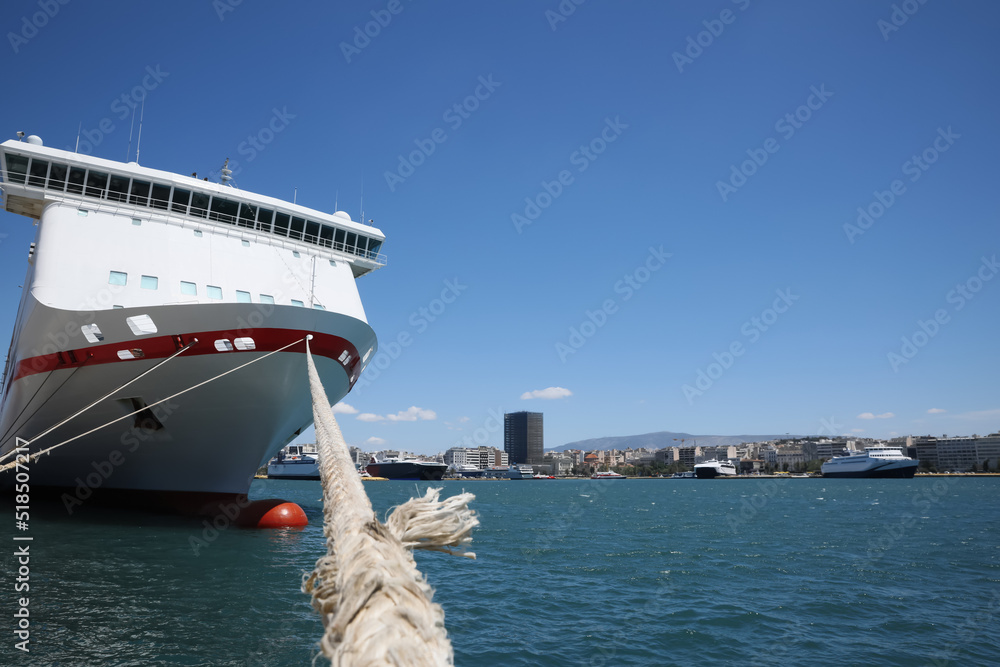 Canvas Prints Modern ferry moored in sea port on sunny day