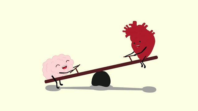 seesaw with brain and heart