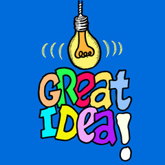 Great Idea, quotes doodle and illustration