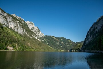 Fototapeta na wymiar Österreich Gosausee Wandern Sommer 2022 Panorama See