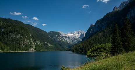 Fototapeta na wymiar Österreich Gosausee Wandern Sommer 2022 Panorama See