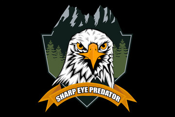 Sharp Eye Predator Retro Vintage Design Landscape