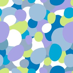 Hand drawn seamless pattern with blue and green spots.